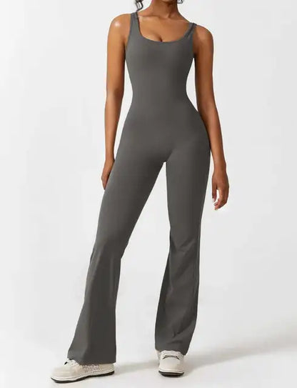 Hollow Back Activewear Jumpsuit